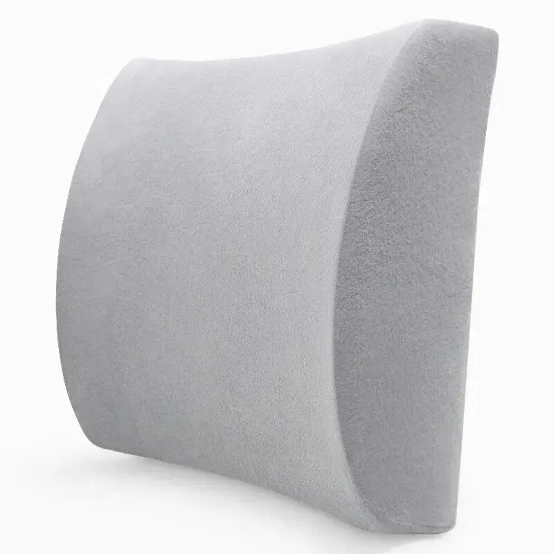 Support dorsal ergonomique L-Core gris en mousse haute densité pour une posture optimale au bureau.