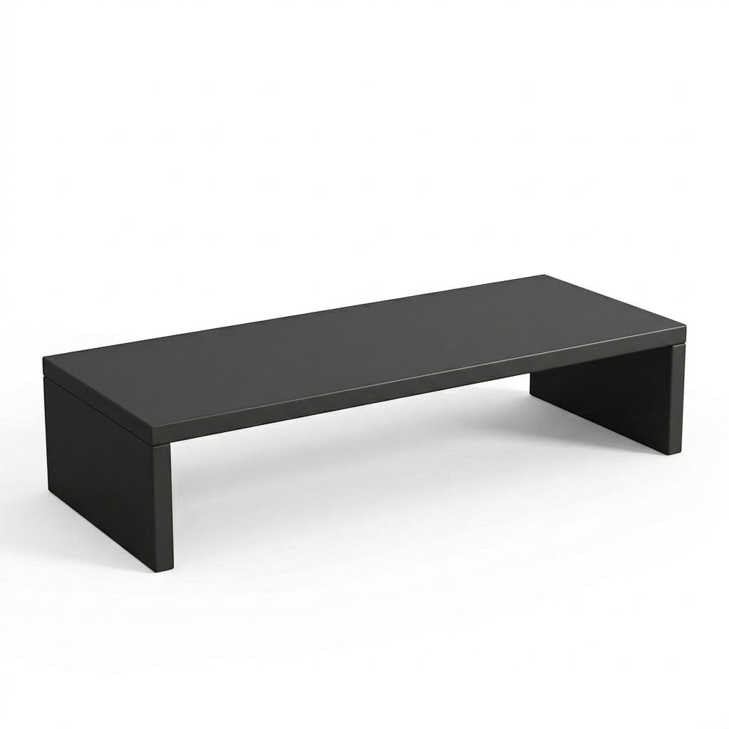 Support écran Oak 8 en bois premium, finition Noir Sésame. Design minimaliste pour une organisation de bureau haut de gamme.