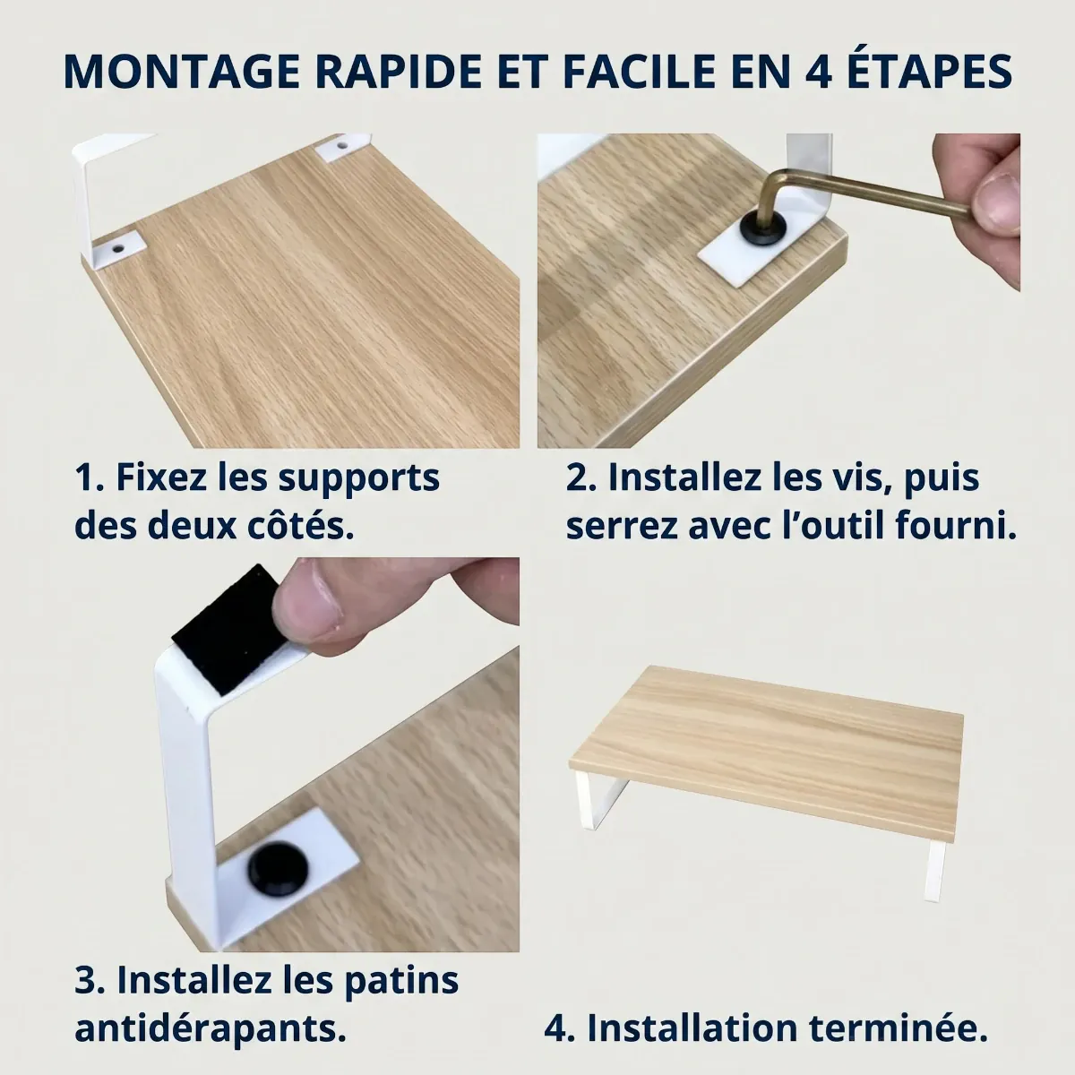 Les 4 étapes de montage rapide du support écran PC Kora