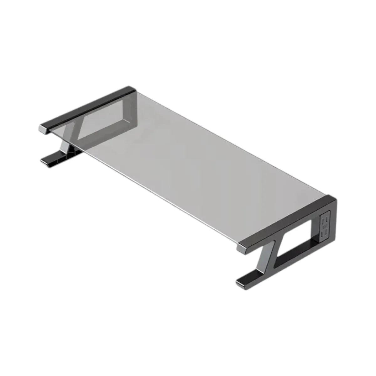 Support écran PC VisionHub noir en verre trempé sur fond blanc