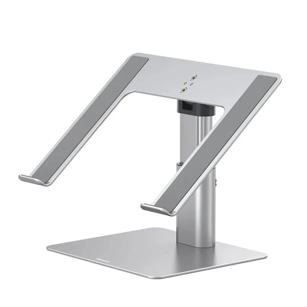 Design épuré du support ergonomique incliné AeroRise Pro en acier carbone haute résistance avec ses larges patins de protection en silicone.