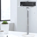 Support Ordinateur Portable Blanc Télescopique - Hauteur 30-55 cm, Inclinaison 0-55°, Alliage d’Aluminium Premium