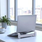 Support Ordinateur Portable en Aluminium Premium – PC & MacBook 9.7" à 17.3", Ergonomique, Refroidissement 80%, Stabilité 18 kg