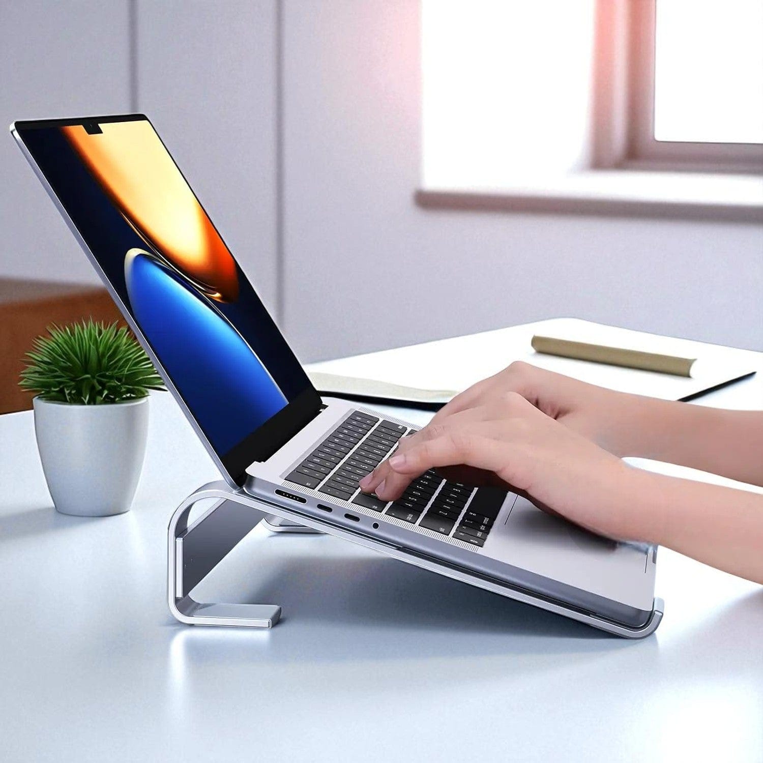 Support Ordinateur Portable en Aluminium Premium – PC & MacBook 9.7" à 17.3", Ergonomique, Refroidissement 80%, Stabilité 18 kg