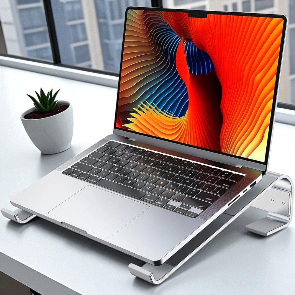 Support Ordinateur Portable en Aluminium Premium – PC & MacBook 9.7" à 17.3", Ergonomique, Refroidissement 80%, Stabilité 18 kg