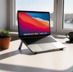 Support Ordinateur Portable en Aluminium – Ultra Stable, Réglable 4 Hauteurs, Ventilation Optimisée (jusqu’à 10 kg)