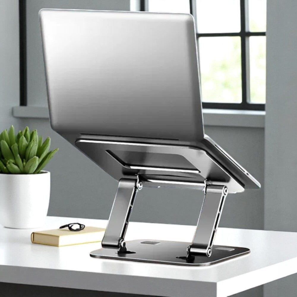 Support Ordinateur Portable Pliable en Acier – Réglable en Hauteur & Angle, Ventilation Optimisée