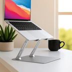 Support Ordinateur Portable Pliable en Acier – Réglable en Hauteur & Angle, Ventilation Optimisée