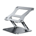 Vue de studio du support pour PC portable AeroSteel Pro de Bureau Cosy en alliage d'aluminium avec sa structure double bras articulée.