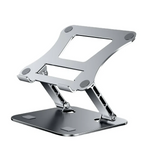 Vue de studio du support pour PC portable AeroSteel Pro de Bureau Cosy en alliage d'aluminium avec sa structure double bras articulée.