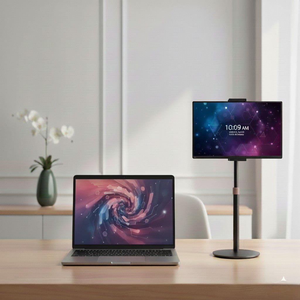 Support pour Tablette et Moniteur Portable Ajustable en Hauteur 4,7 à 17,3 Pouces