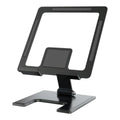 Support tablette ErgoPad X noir en aluminium, rehausseur ergonomique sur pied pour bureau.