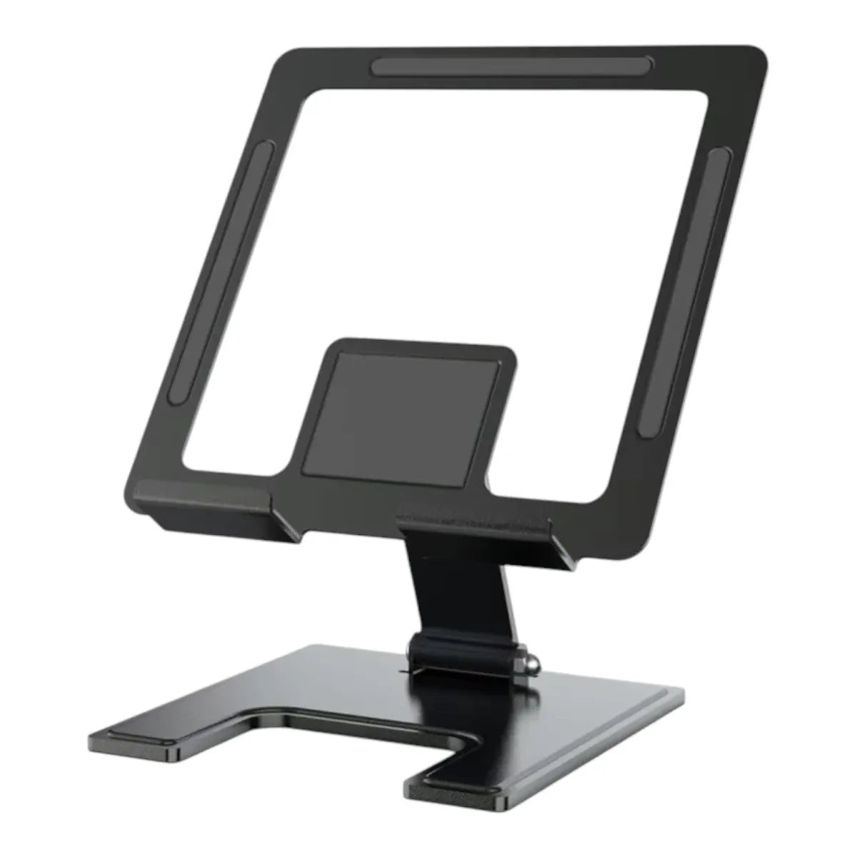 Support tablette ErgoPad X noir en aluminium, rehausseur ergonomique sur pied pour bureau.