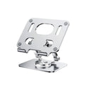 Support tablette ErgoPivot en aluminium finition argentée, vue de face