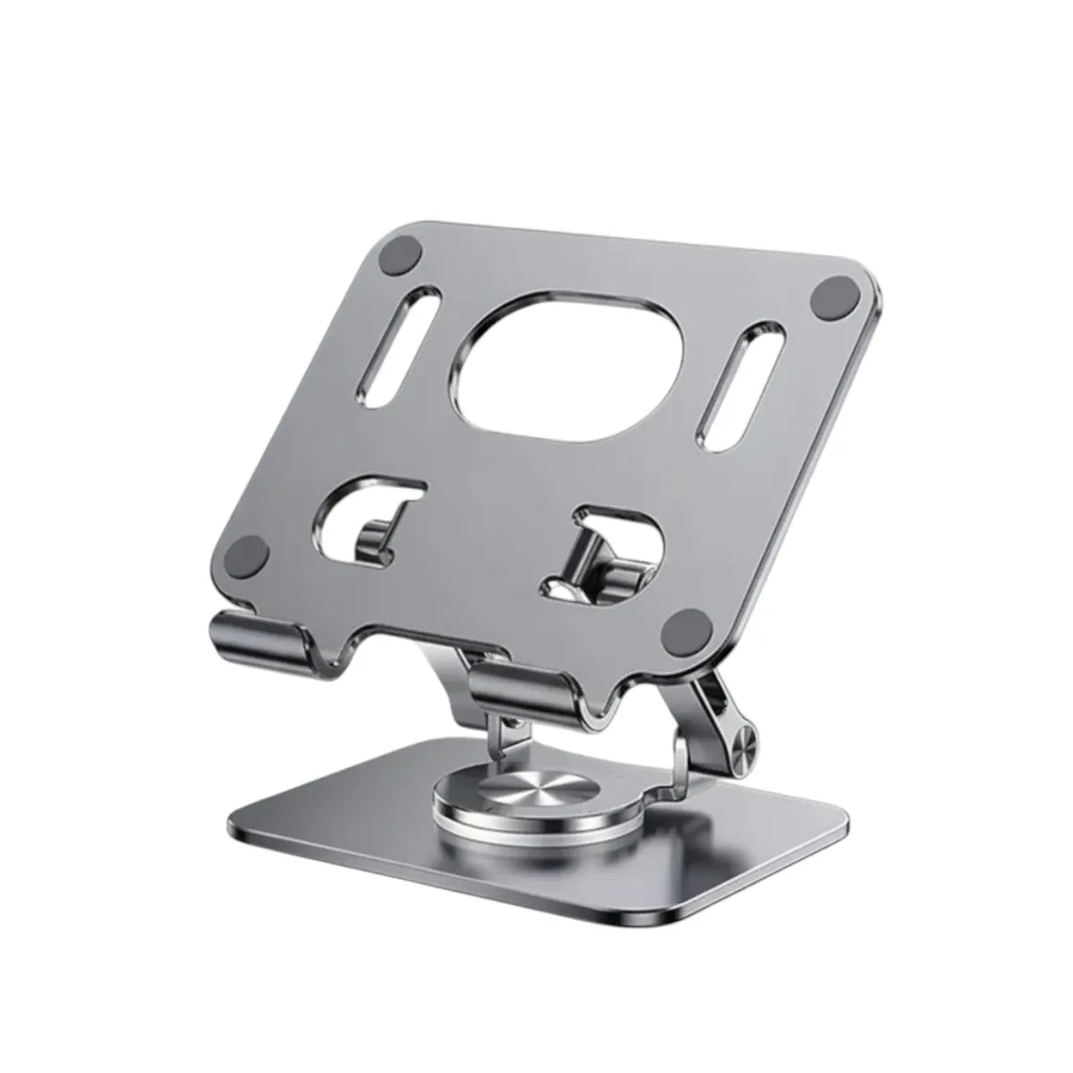 Support tablette ErgoPivot en aluminium finition gris sidéral, vue de face