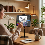 Femme utilisant le support tablette Horizon Pro pour dessiner sur iPad