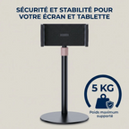 Poids maximum supporté de 5kg par le support tablette Horizon Pro