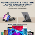 Support tablette compatible iPad et support tablette Samsung, conçu pour accueillir les coques de protection épaisses.