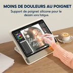 Support tablette Samsung et iPad Kreativ Pro avec repose-poignet en silicone pour soulager les douleurs