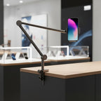 Support Téléphone à Bras Télescopique Articulé - Multi-Axes, Rotatif 360° & Fixation Universelle
