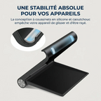 Détail des coussinets en silicone antidérapants protégeant les appareils sur le support téléphone AeroPivot