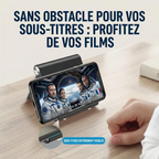 Support téléphone AeroPivot offrant une visibilité totale de l'écran et des sous-titres lors du visionnage de films