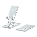 Rehausseur téléphone AeroRise Pro en aluminium argenté brossé avec revêtement de protection antidérapant.