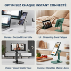 Les 4 configurations majeures du support pour téléphone ApexFlex Pro, optimisé pour le support téléphone bureau, le support téléphone lit, les appels vidéo et la cuisine.