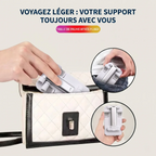Support téléphone Kalyx Pro plié au format de poche et glissé dans un sac