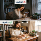 Comparaison avant/après utilisation du support téléphone LuminaFlex pour la posture