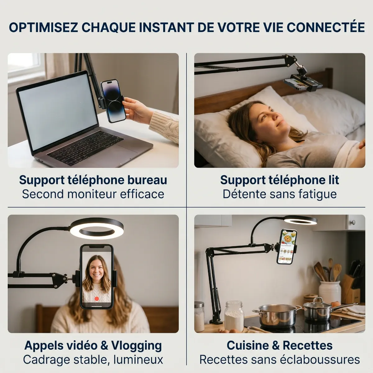 Les 4 cas d'utilisation principaux du support téléphone LuminaFlex