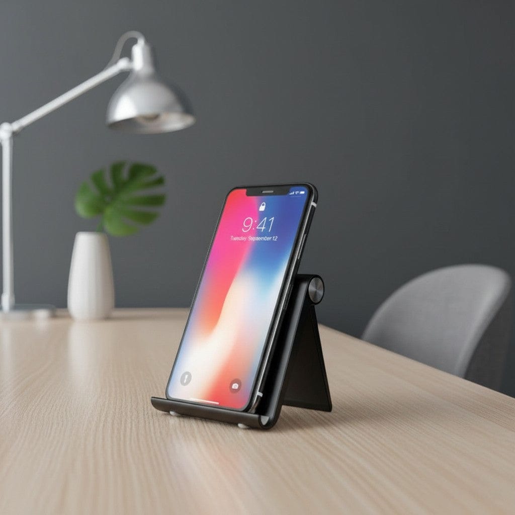 Support Téléphone Pliable & Réglable - Idéal Bureau & Maison