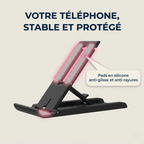 Zoom sur les pads en silicone antidérapants du support téléphone tablette pliable réglable universel