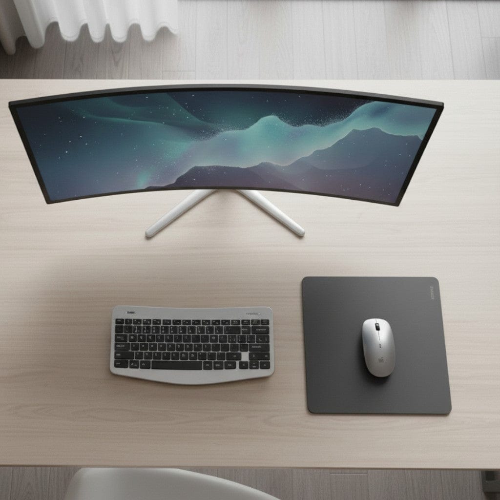 Tapis de Souris en Cuir PU Antidérapant 26x21cm pour Station de Travail