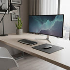 Tapis de Souris en Cuir PU Antidérapant 26x21cm pour Station de Travail