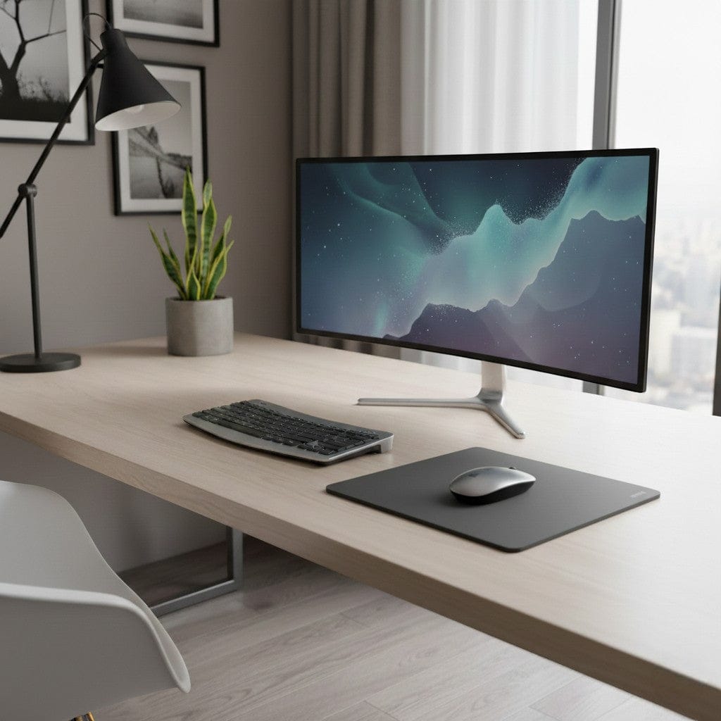 Tapis de Souris en Cuir PU Antidérapant 26x21cm pour Station de Travail