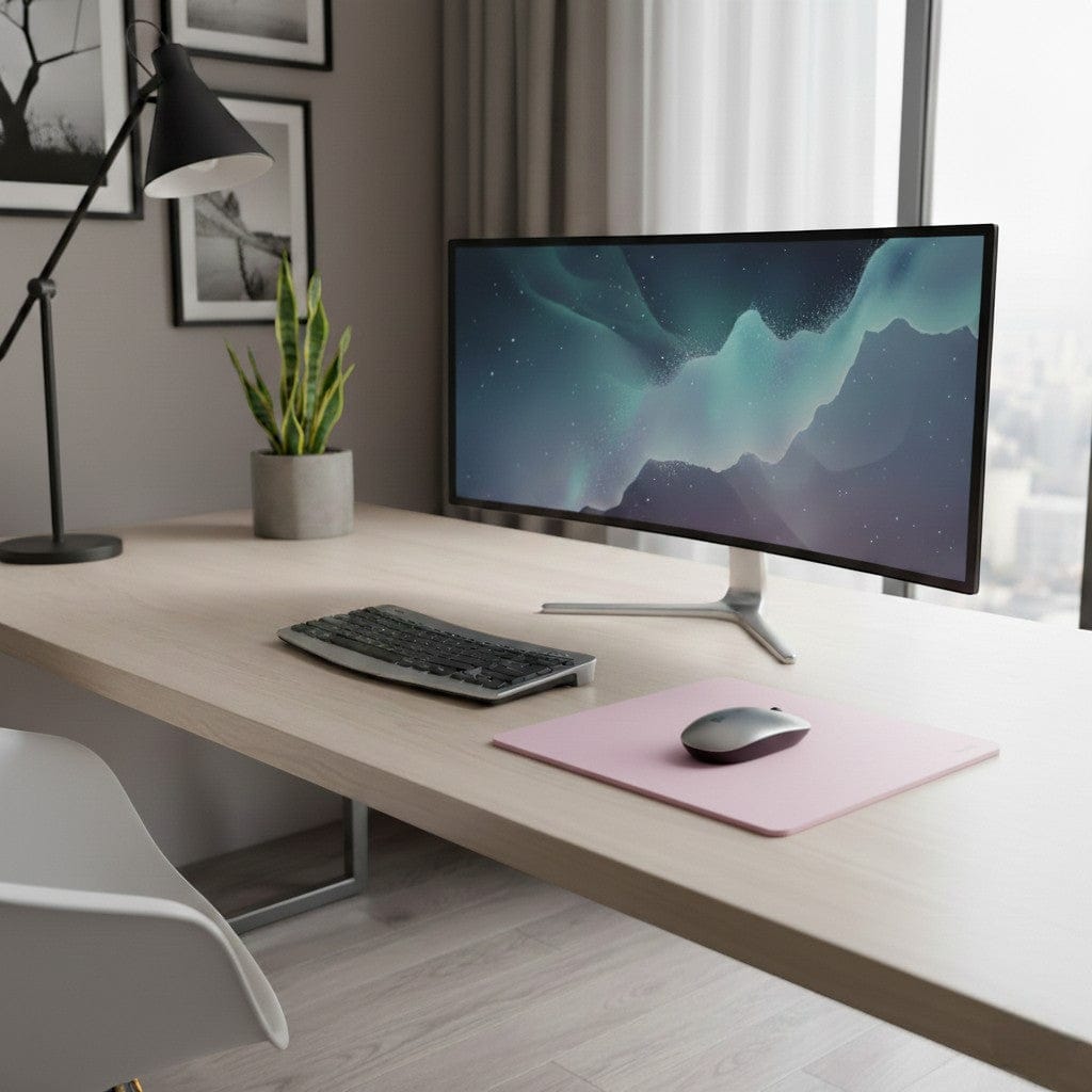 Tapis de Souris en Cuir PU Antidérapant 26x21cm pour Station de Travail