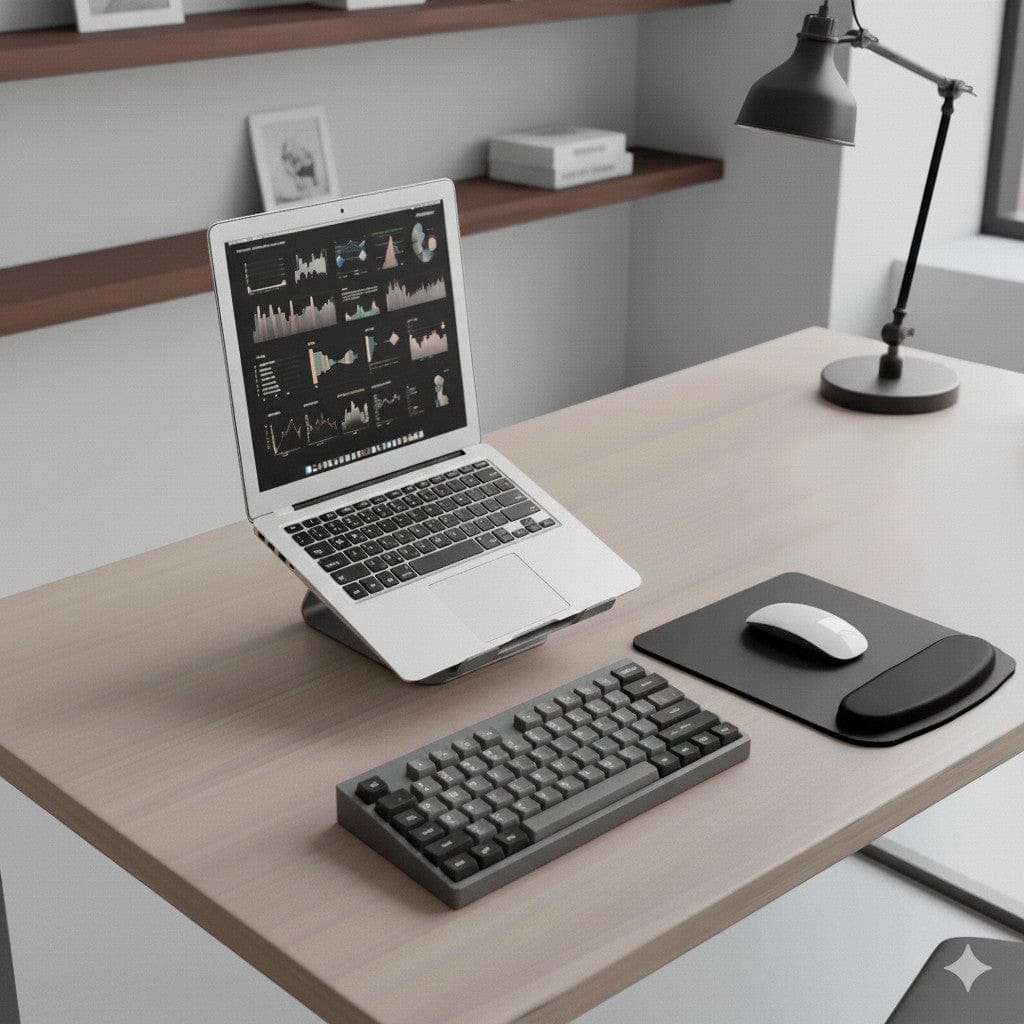 Tapis de Souris Ergonomique avec Repose-Poignet - Surface Antidérapante 23x21cm