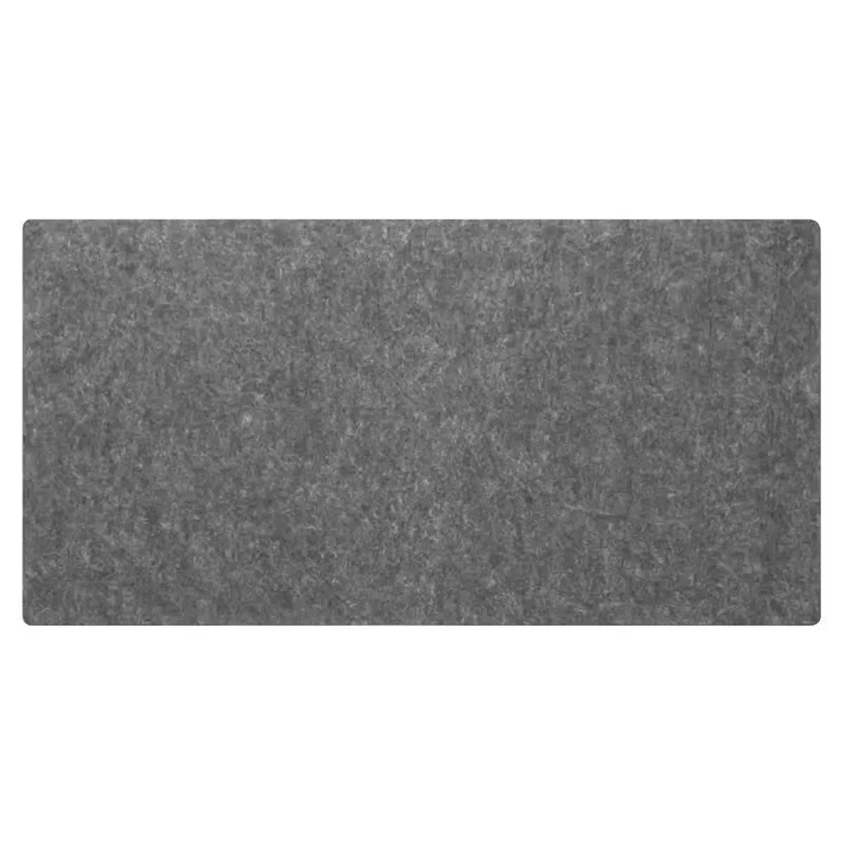 Vue à plat du grand tapis de bureau XXL Aura Felt en feutre premium de dimensions 90x40 cm couleur gris foncé.