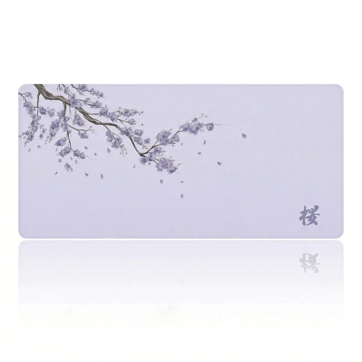 Tapis de souris Sakura Daylight XXL lavande pastel, design floral japonais pour un bureau esthétique et ergonomique.