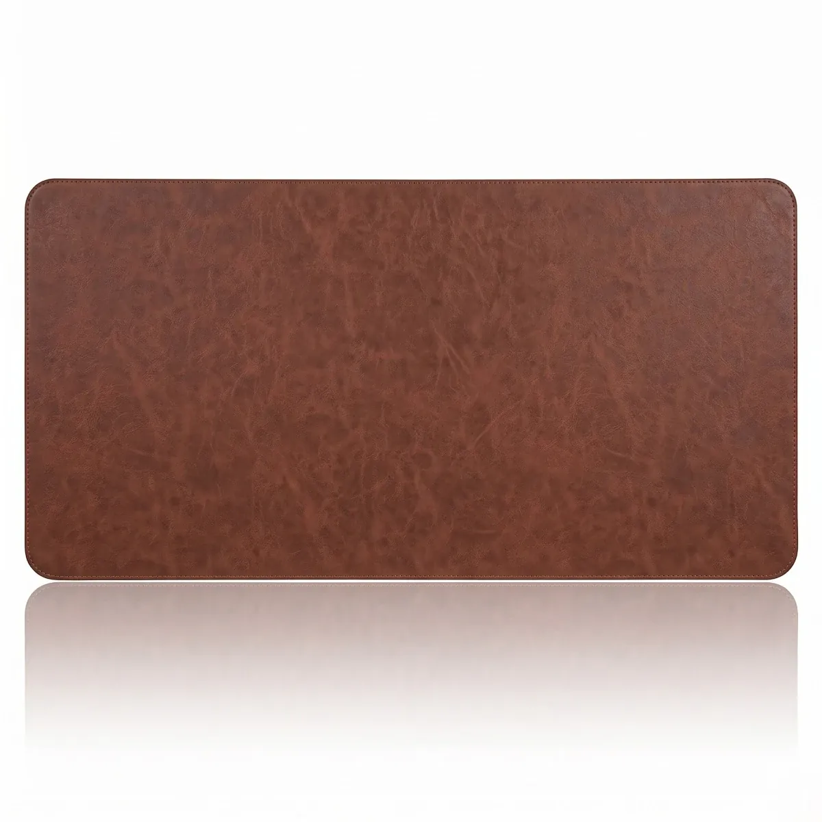 Fiche produit Tapis de souris Titan Veil en cuir PU Crazy Horse marron foncé, format XXL pour précision et glisse.