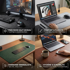 Fiche produit mosaïque d'utilisation du Tapis de souris Titan Veil. Gaming, création et travail hybride.