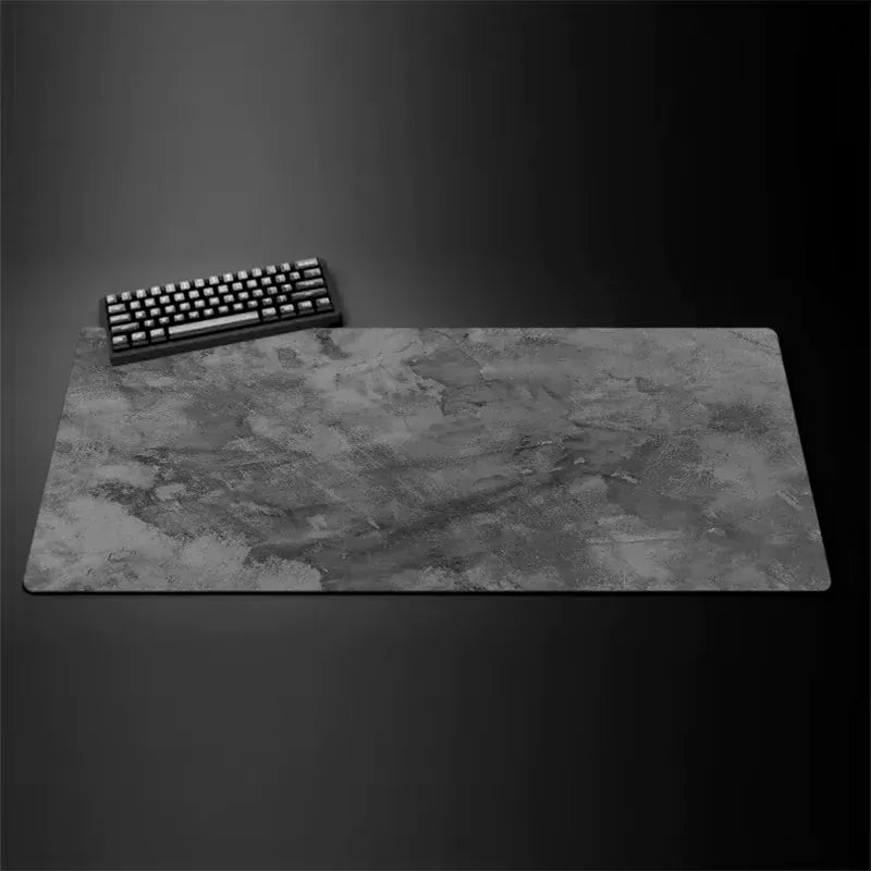 Tapis de Souris XXL Gris Marbré - Station de Travail Étendue pour Télétravail