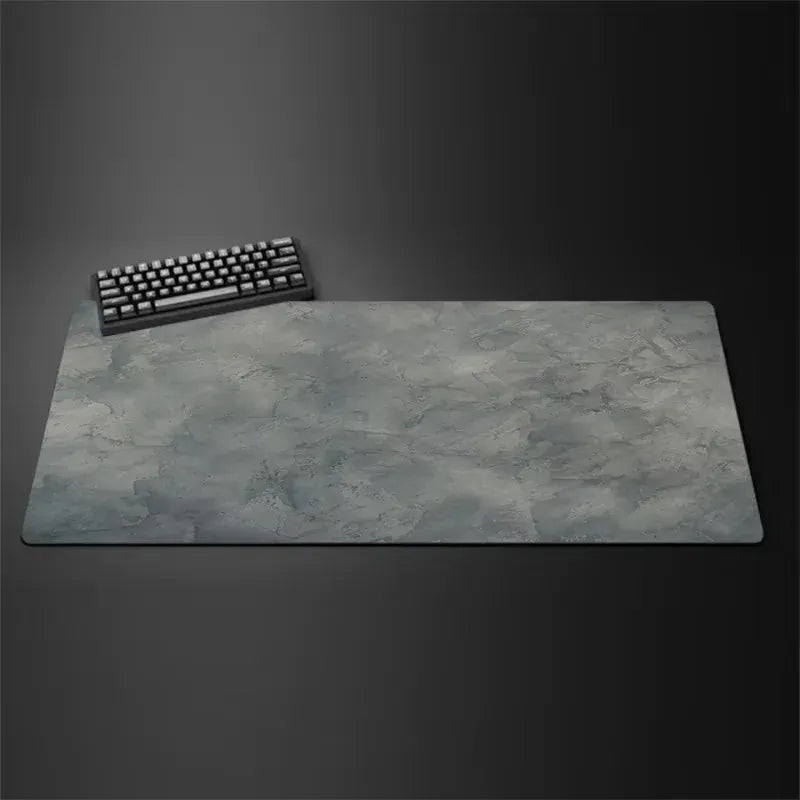 Tapis de Souris XXL Gris Marbré - Station de Travail Étendue pour Télétravail