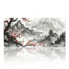 Tapis de souris Zen Flow sur fond blanc avec effet miroir.