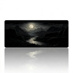 Vue d'ensemble du tapis de souris XXL Lunar Abyss avec son design paysage de lune haute définition.