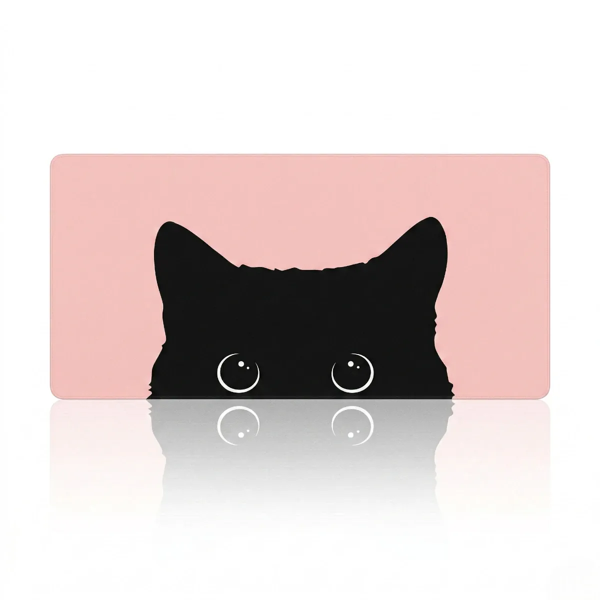 Tapis de souris Shadow Prowl rose au format XXL, surface haute précision et design minimaliste de chat noir.