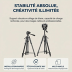 Infographie principale Trepied Horizon pro illustrant la stabilité absolue et créativité illimitée