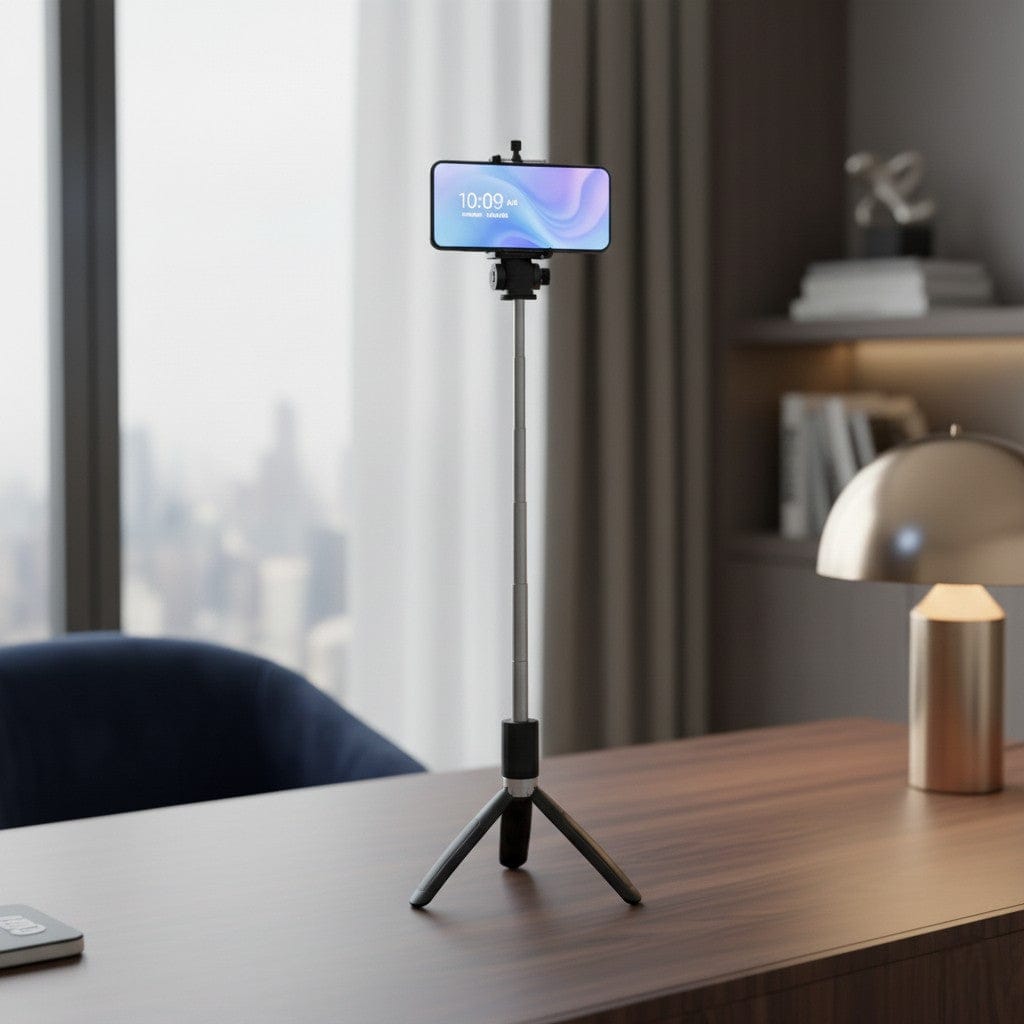 Trépied Téléphone Bluetooth 3-en-1 avec Perche Selfie Extensible