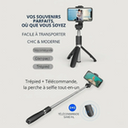 Illustration du design rétractable, ultra-compact et facile à transporter du Trépied Téléphone CosyStand H1